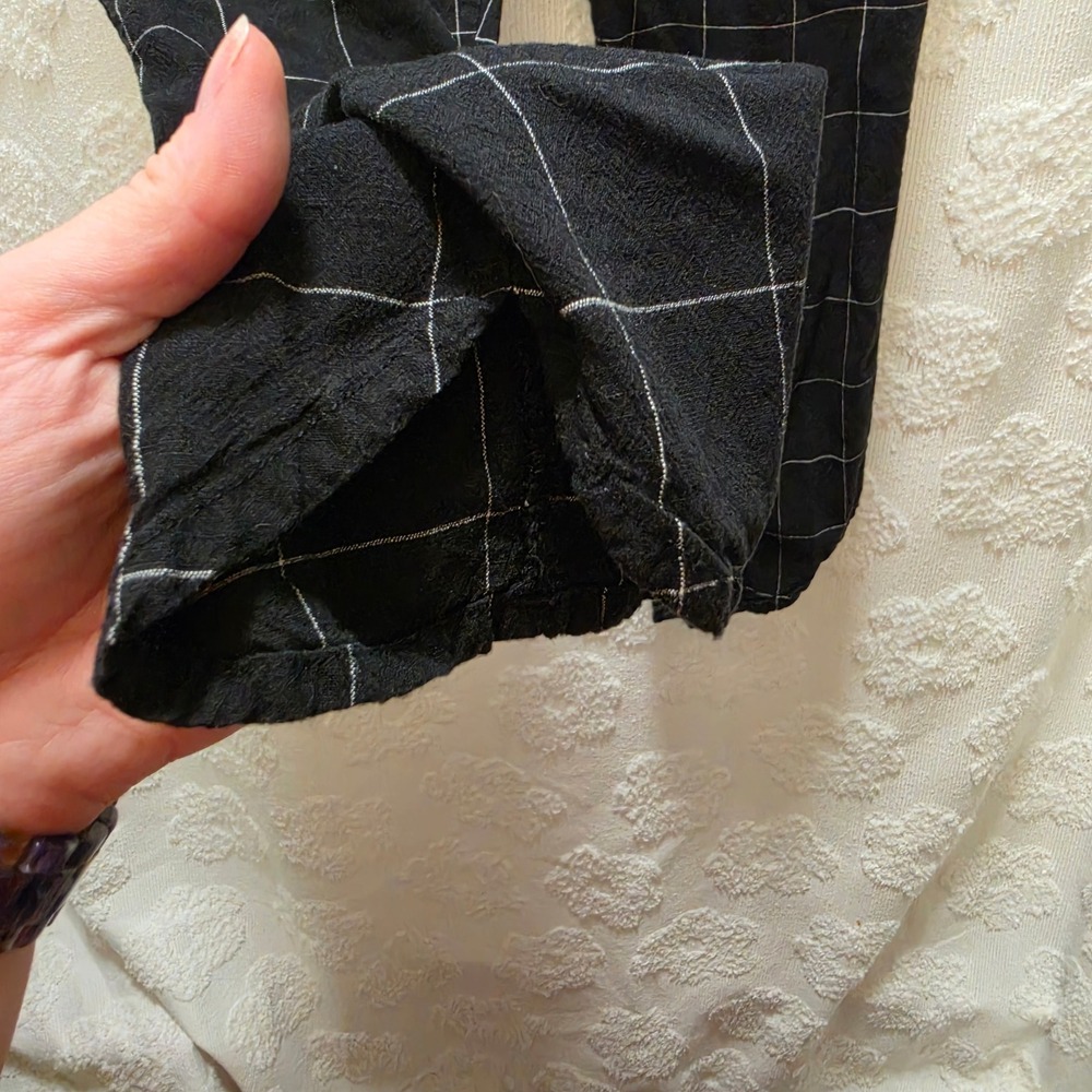 Marine Layer Allison Tencel Pants Black Windowpane Womens Medium - Picture 5 of 10